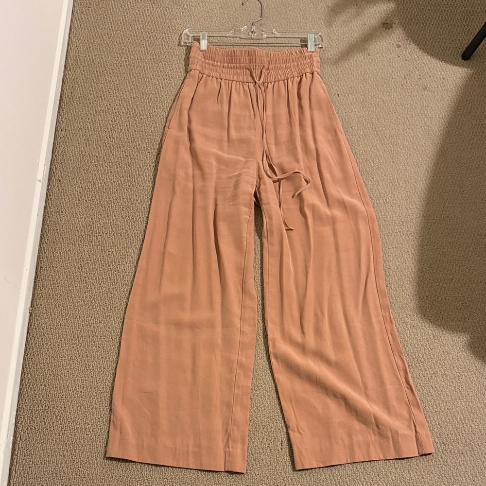 Women's Tan Wide-Leg Pants